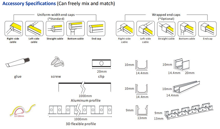 Accessoires pour néon flexible LED